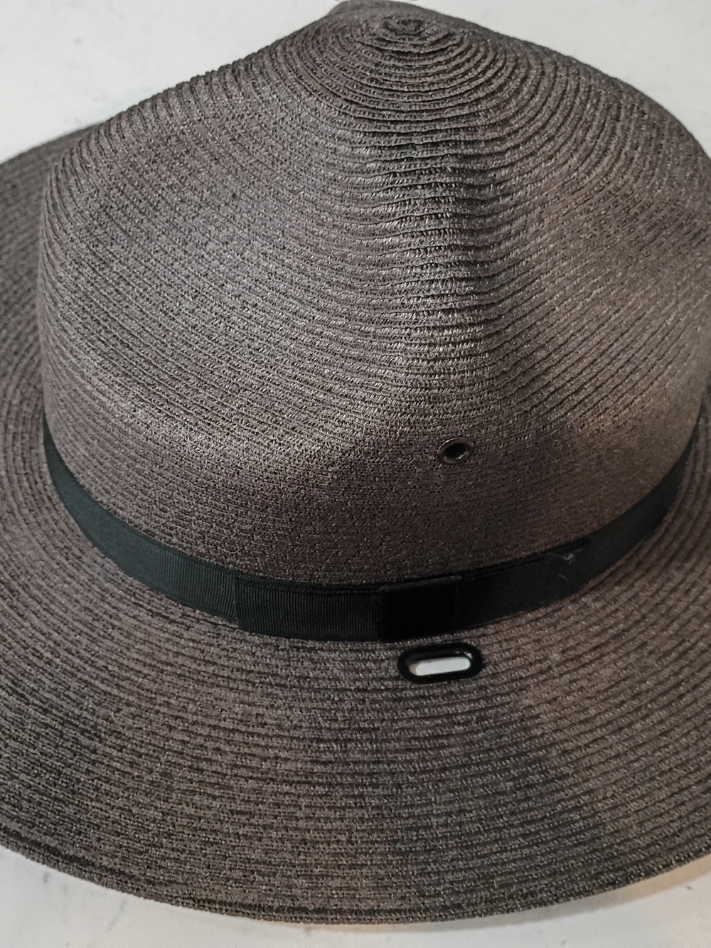 Vintage "Stratton Self Form U.S.A" Dark Brown Straw Hat Size 6 3/4 - Picture 6 of 9